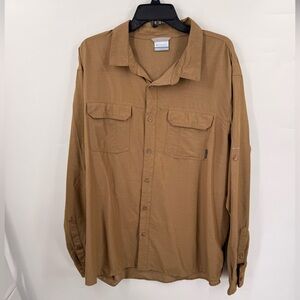 Columbia Shirt Mens XLarge Gray Solid Fishing Omni-Wick Advanced Evaporation